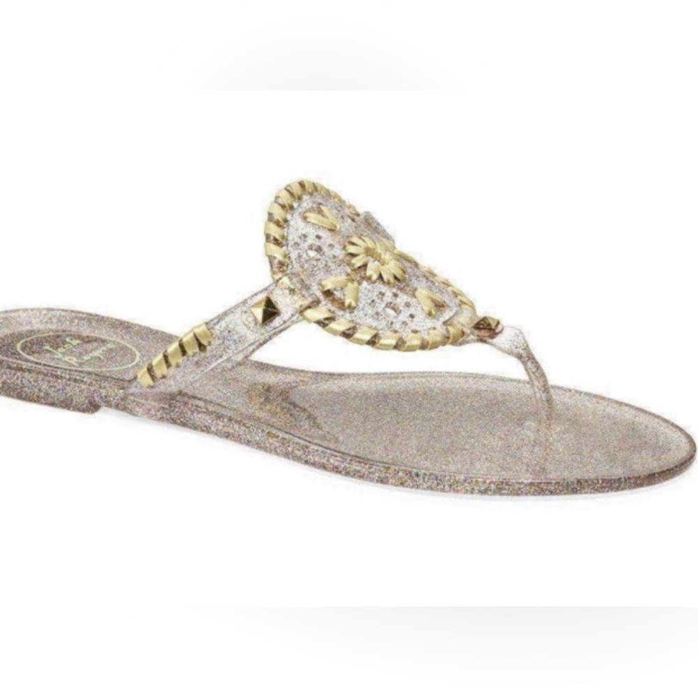 Jack Rogers Georgica Multicolor Glitter Preppy Resortwear Studded Jelly Sandal 8